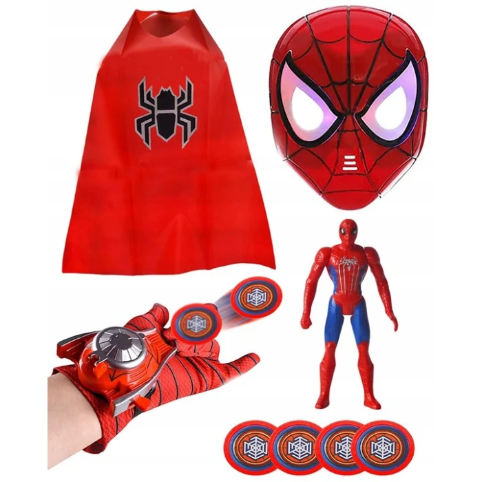 SPIDERMAN STRÓJ MASKA ŚWIECI RĘKAWICA FIGURKA