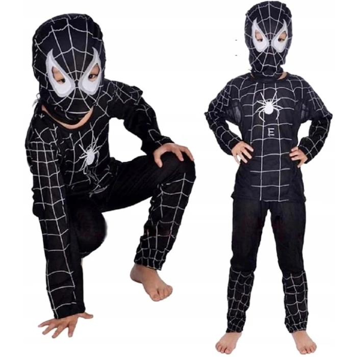 STRÓJ CZARNY SPIDERMAN CZŁOWIEK PAJĄK 3W1