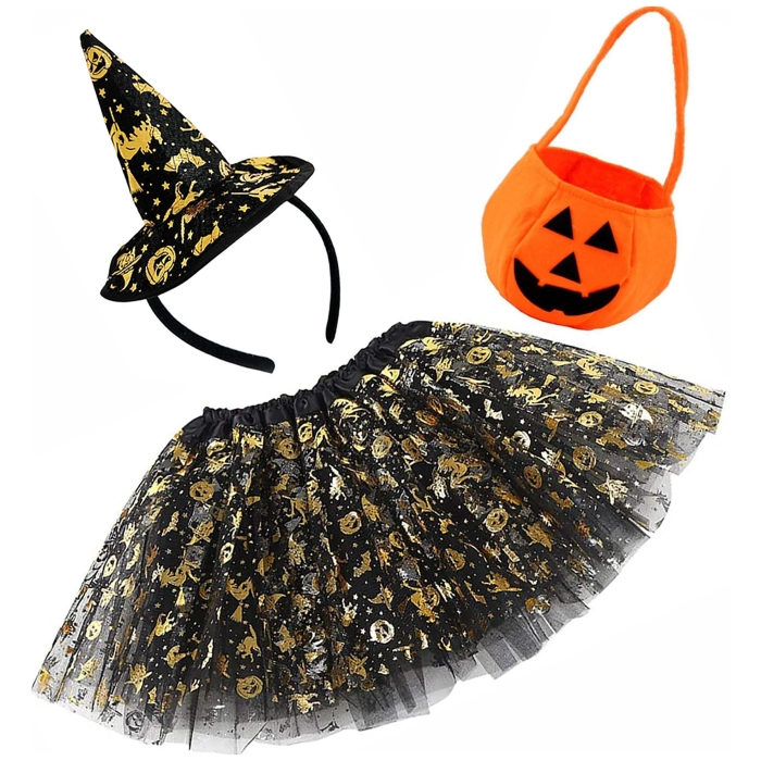 STRÓJ CZAROWNICA HALLOWEEN PAJĘCZARKA TUTU OPASKA