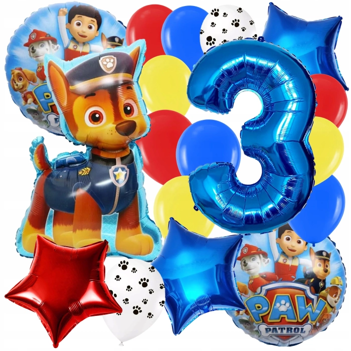 ZESTAW BALONÓW CHASE PSI PATROL BALON CYFRA 3