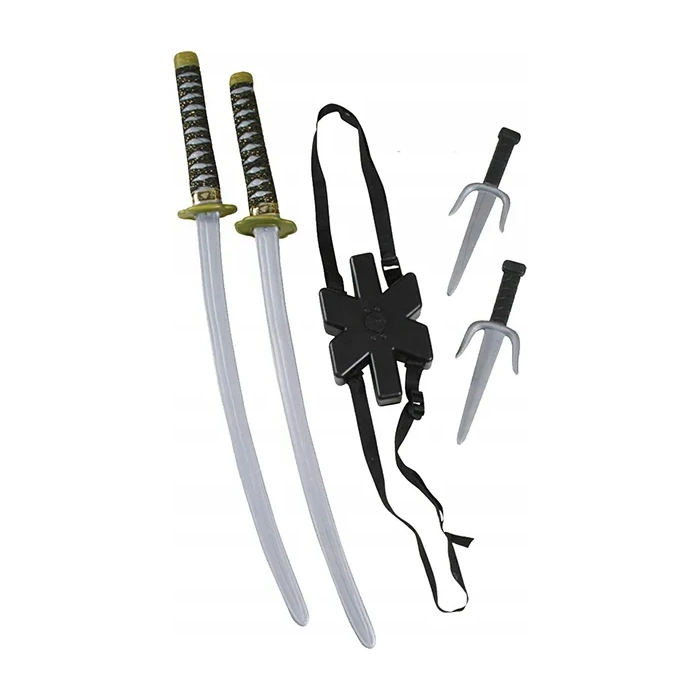 ZESTAW NINJA 2 MIECZE SZTYLETY STRÓJ AKCESORIA 5W1