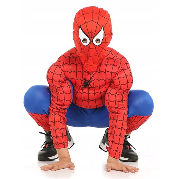 SPIDERMAN STRÓJ MASKA MIĘŚNIE PRZEBRANIE