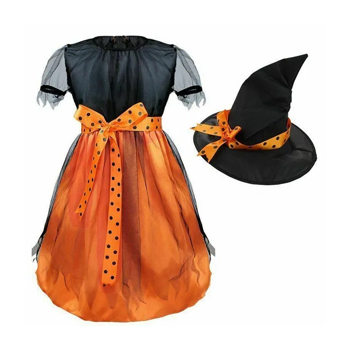CZAROWNICA STRÓJ SUKIENKA KAPELUSZ HALLOWEEN